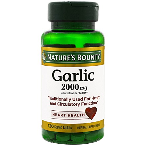 Nature's Bounty Garlic, 2000mg, 120 Coated Tablets (Pack of 2), 2 Bottles Each of 120 Tablets