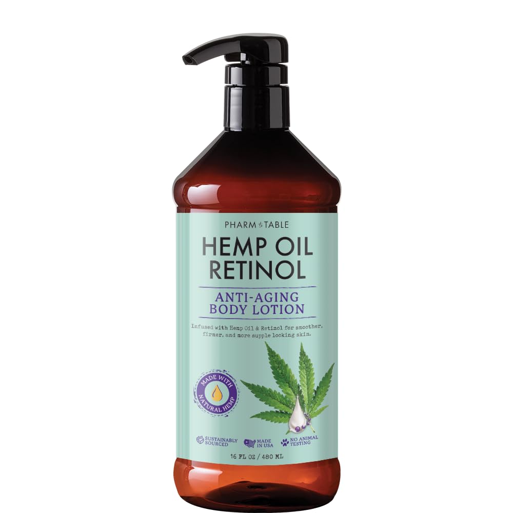 PHARM TO TABLE Hemp Oil Retinol Anti Aging Body Lotion 480ml