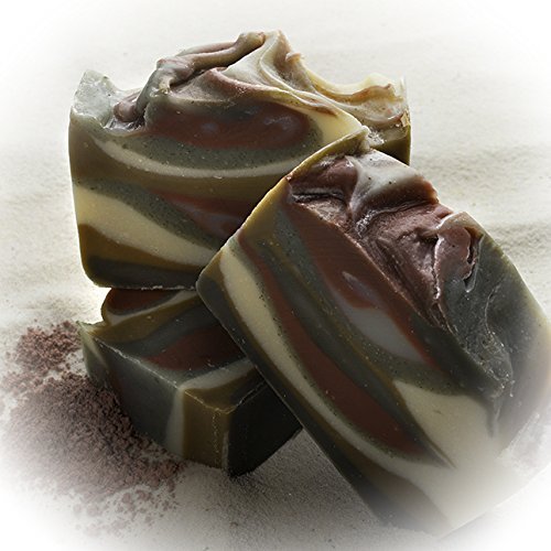 Brazilian Mud Soap Bar with French Lavender and Fennel (4 Oz)-handmade Organic with Essential Oils. Natural Moisturizing Body Soap for Skin and Face. With Shea Butter, Coconut Oil, Natural Glycerin