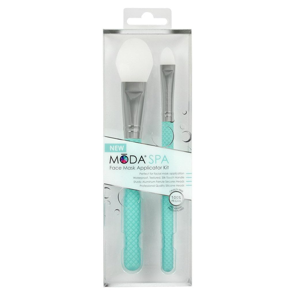 Royal & Langnickel Full Size MODA Spa Face Mask Applicator Brush Set, Includes, Large Round Spatula, and Small Pointed Spatula, Mint