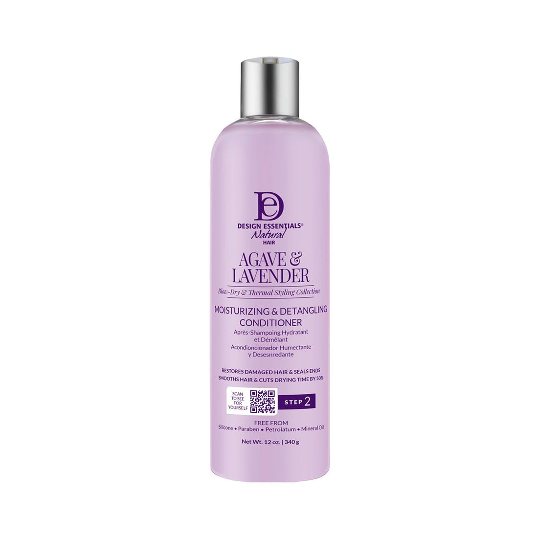 Design Essentials Agave & Lavender Moisturizing, Detangling Conditioner, 12 Ounce