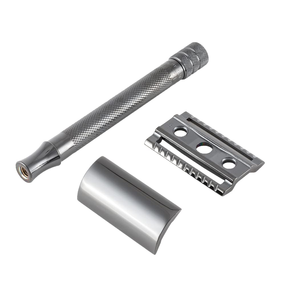 Merkur 23C Double Edge Safety Razor, Extra Long Handle, Black PVD Coated