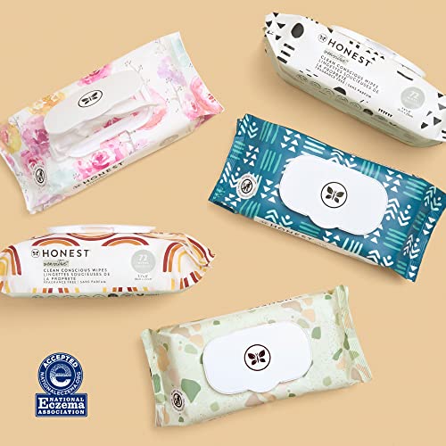 The Honest Company Clean Conscious Multi-Use Wipes | Hypoallergenic + Unscented for Sensitive Skin | Over 99% Water, Compostable, Plant Based, Baby Wipes | Pattern Play, 10 Count