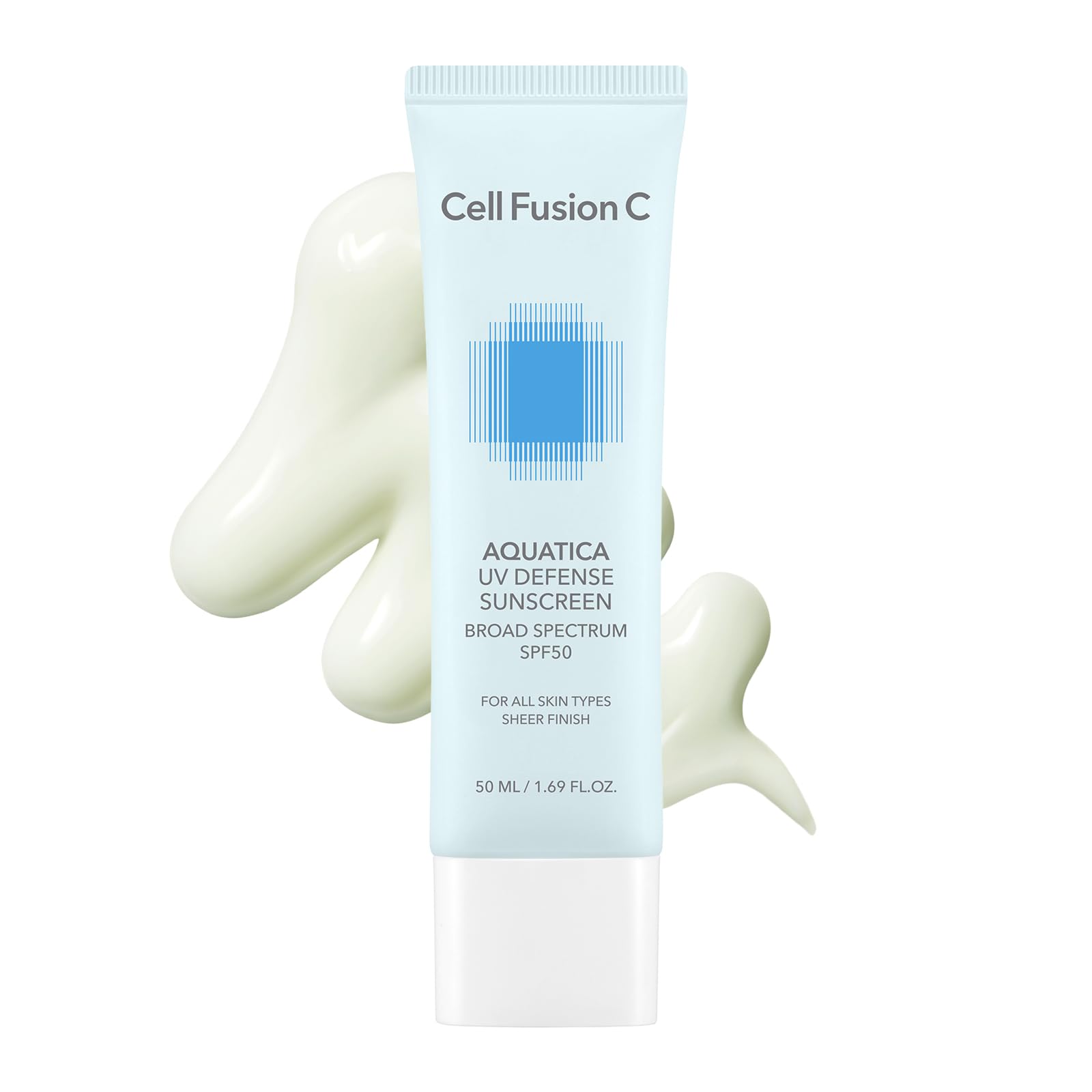 Cell Fusion C Aquatica UV Defense Face Sunscreen SPF 50, Hydrating SPF Moisturizer, Lightweight & No White Cast, Korean Sunscreen for Face, 50ml / 1.69 fl.oz