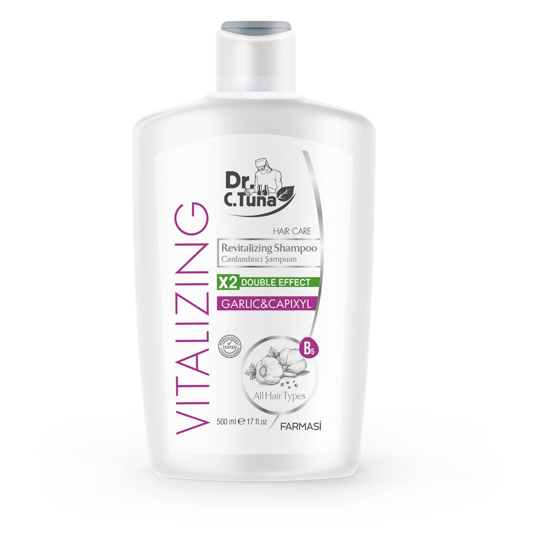 FARMASI Dr. C. Tuna Vitalizing Garlic Shampoo and Hair Mask - Natural Treatment for Hair Growth, Prevents Loss, Stimulates Growth with Capixyl