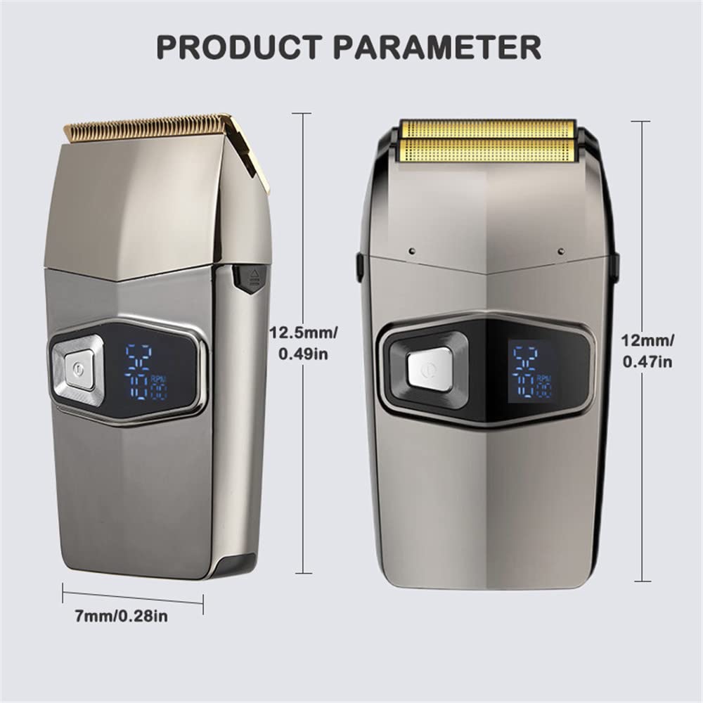 Electric Shaver, LED Digital Display, Electric Shavers for Men Barber Shaver with Precision Trimmer, Beard Trimmer with Rechargeable, Low Noise Durable for Men Home