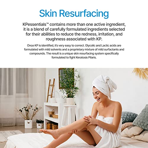 KP Essentials - Keratosis Pilaris Exfoliating Cream - Clear Red Bumps on Thighs and Arms For Confident Clear Skin - 4oz (1 Bottle)