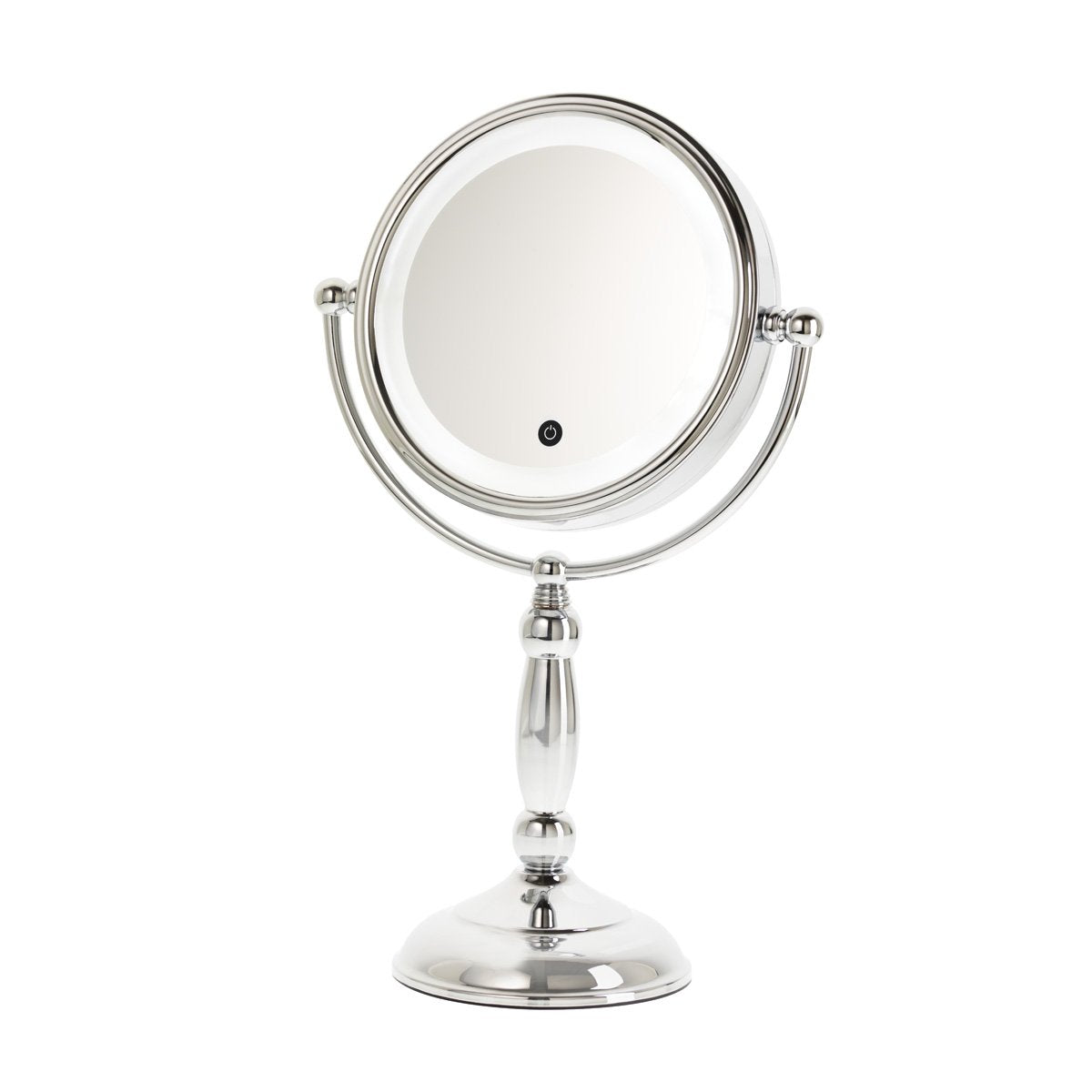 Danielle Creations Touch Button Led Lighted Chrome Mirror with Dimmer, 10X Magnification