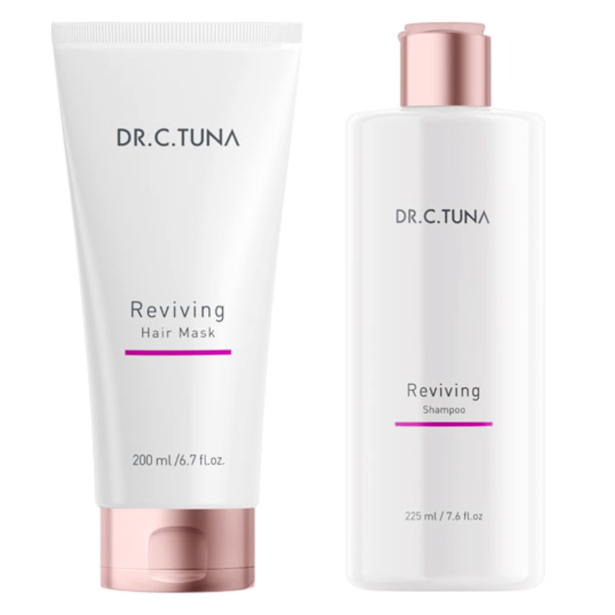 FARMASI Dr C Tuna, Advanced Reviving Shampoo and Hair Mask with Capixyl™ and Trichogen™ for Hair Growth | Shampoo 7.6 fl oz / 225 ml | Mask 6.7 fl.oz/ 200 ml