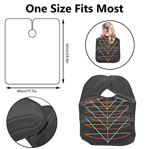 Hair Capes Professional for Dyeing Hair Hairdressing Waterproof Oilproof Cutting Hair Beard Hairdressing Salon Barber Cape Anti-Static Haircut(Black)