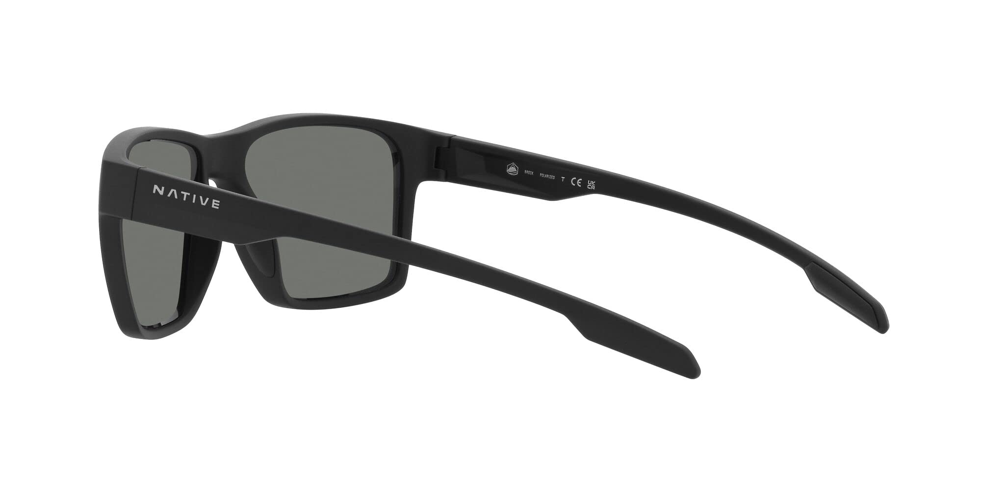Native Men's XD9041 Breck Square Sunglasses, Matte Black/Grey Polarized, 56 mm