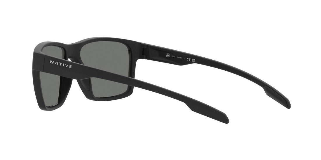 Native Men's XD9041 Breck Square Sunglasses, Matte Black/Grey Polarized, 56 mm