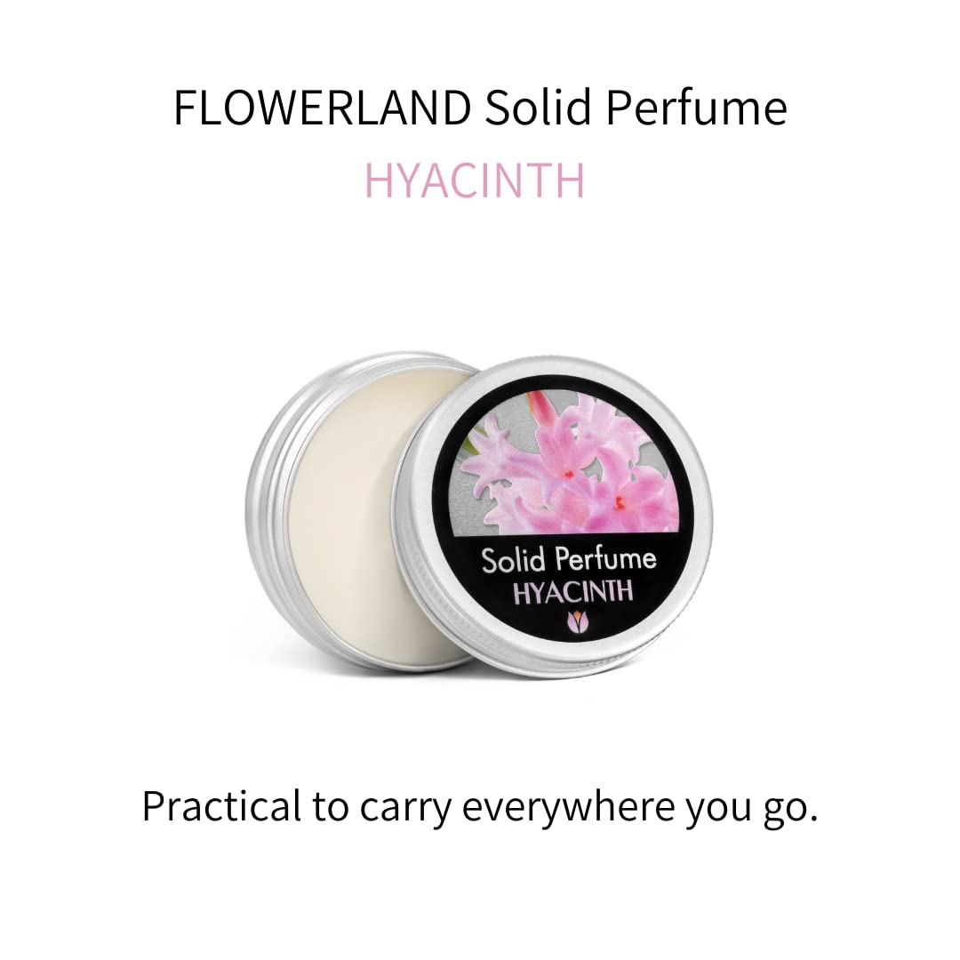 FLOWERLAND Solid Perfume - Portable Pocket Balm Perfume Perfect for Travel Use - Natural Fragrance Parfum for Men and Women - Natural & Vegan - Hyacinth (30ml)