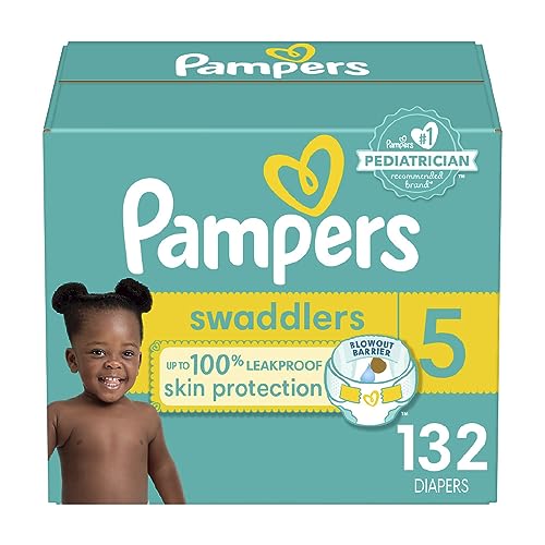Pampers Baby Diapers - Swaddlers - Size 5, 132 Count, Ultra Absorbent Disposable Infant Diaper