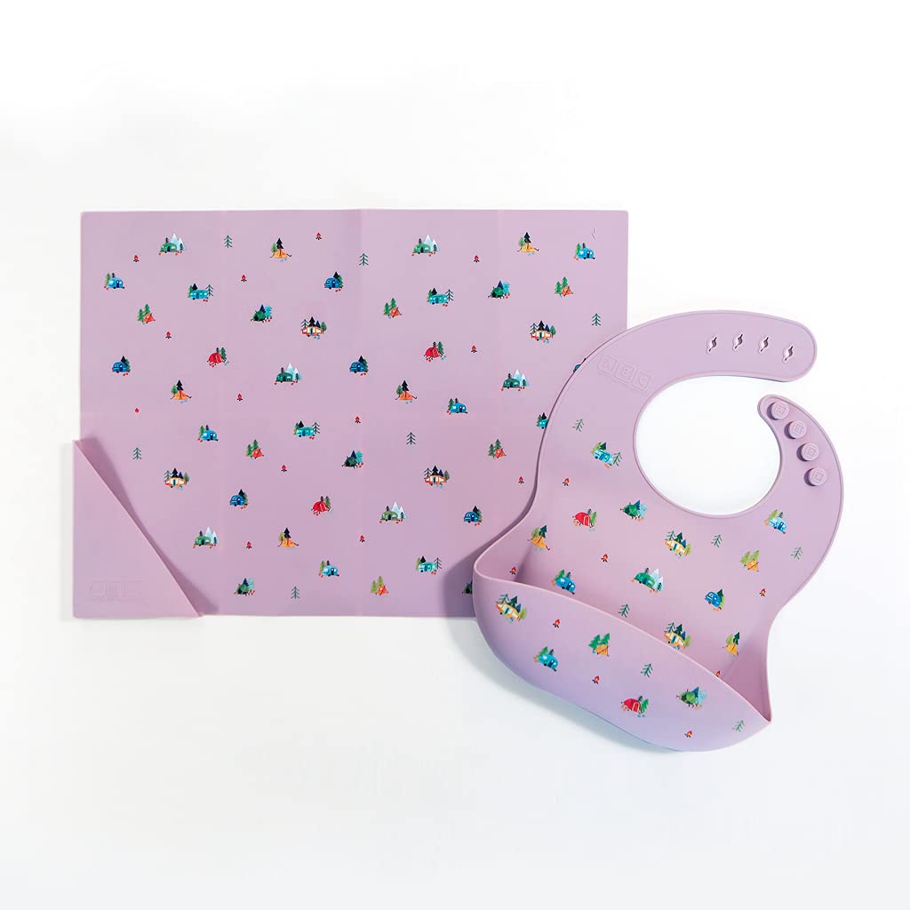 Austin Baby Co Mess Proof Silicone Bibs for Babies – Perfect Travel Toddler Bibs for Baby Boy or Baby Girl – Waterproof with Adjustable Collar, Soft Food Grade Silicone, BPA Free