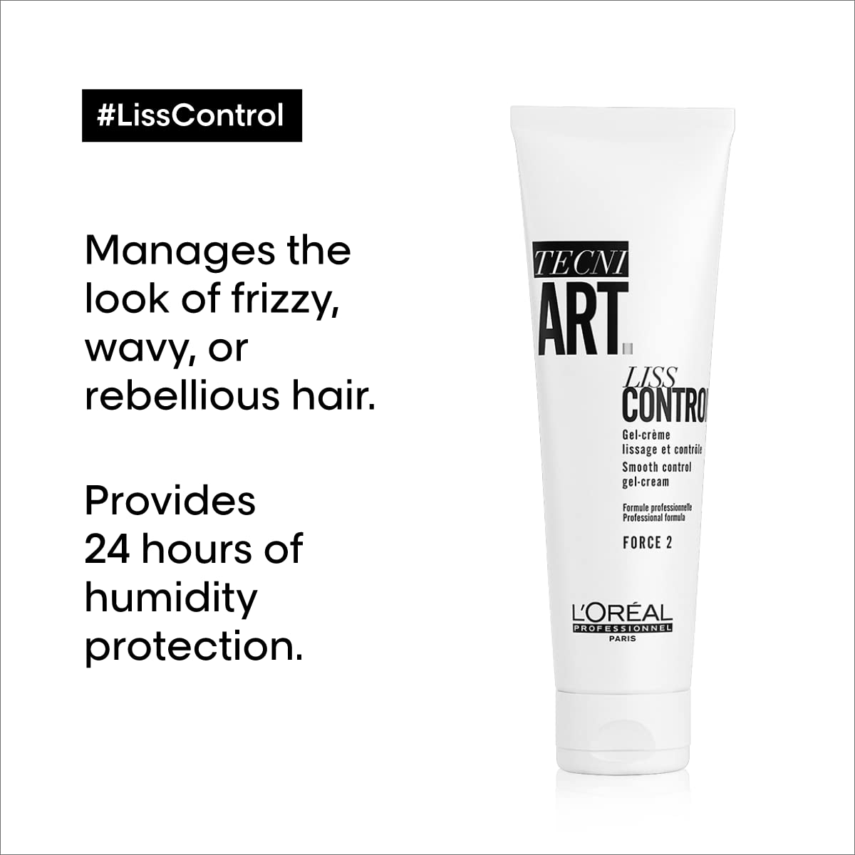 L'Oréal Professionnel Liss Control - Provides Humidity Protection, Smoothing Cream, Manages Frizz and Provides Light Hold For All Hair Types