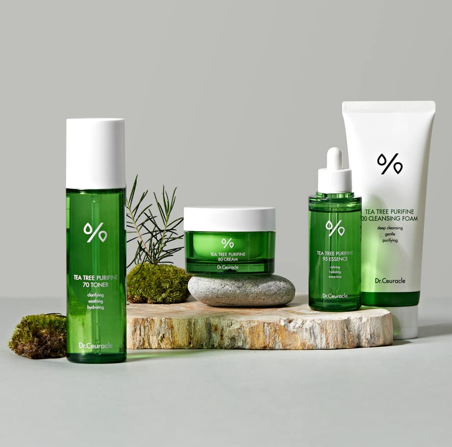 Dr.Ceuracle Tea Tree Purifine Cleansing Foam - Korean Skincare Mild Cleansing Face Wash, Gel to Foam Facial Cleanser with Soothing Finish (150ml / 5.07 fl. oz.)
