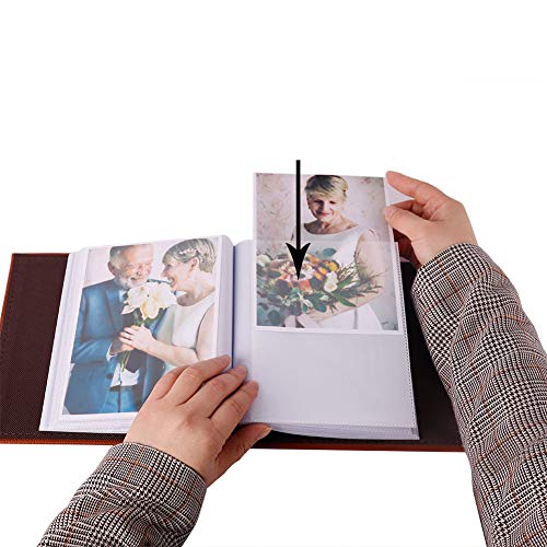 FaCraft 5x7 Photo Album 80 Photos Vertically,5x7 Photo Album Hold 80 Pictures for Family Birthday Anniversary Wedding Vacation Pictures DIY Baby Memory Book (80 Pockets)