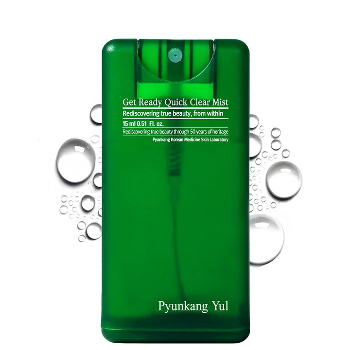 Pyunkang Yul [PKY] Ultimate Get Ready Quick Clear Mist for Sensitive Skin, Intensely Calms & Soothes Redness with Cica & Tea Tree, Compact size, Korean Skincare (0.51 Fl. oz, 15ml)