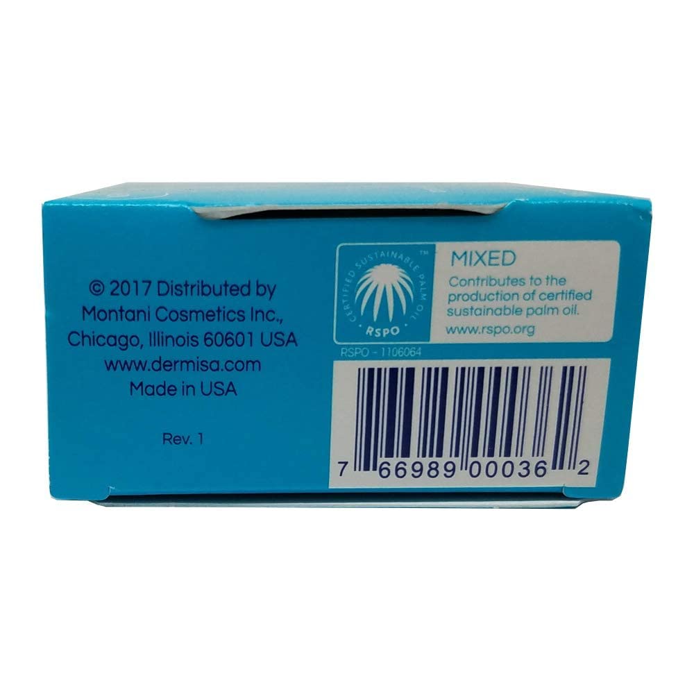 Dermisa Charcoal Bar | Natural Gentle Cleansing Bar | Contains Activated Charcoal, Coconut Oil, Shea Butter, Vitamin C & Licorice | NO PARABENS, NO SULFATES, 100% VEGETABLE BASE | 3 OZ (1-Pack)