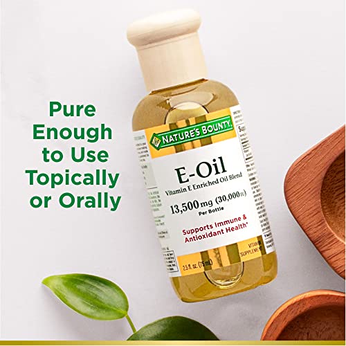 Nature’s Bounty Vitamin E Oil, Supports Immune & Antioxidant, 30,000IU Vitamin E, Topical or Oral, 2.5 Oz