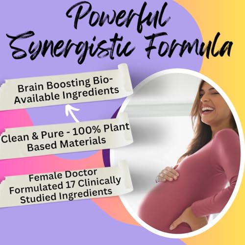 BioImmune Ultra Strength Bio-Available Prenatal Vitamins for Women, Naturally Occurring Methylated Folate Folic Acid, DHA Omega 3. Supports Brain Development, Healthy Fetal Development