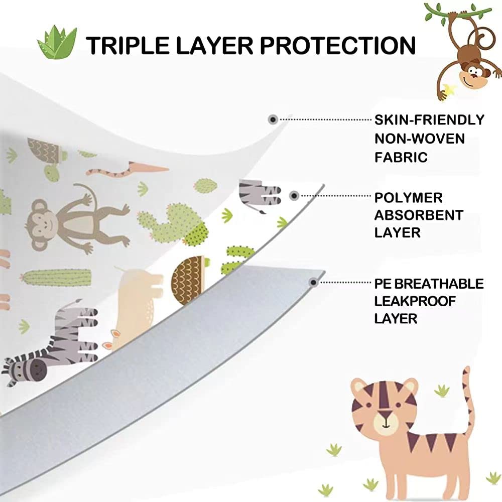 AiQiaoXin 30/60pcs Baby Disposable Bibs-Individually Packaged,Soft, Leak Proof and Convenient, disposable bibs for toddlers (30 PCS Animal pattern)