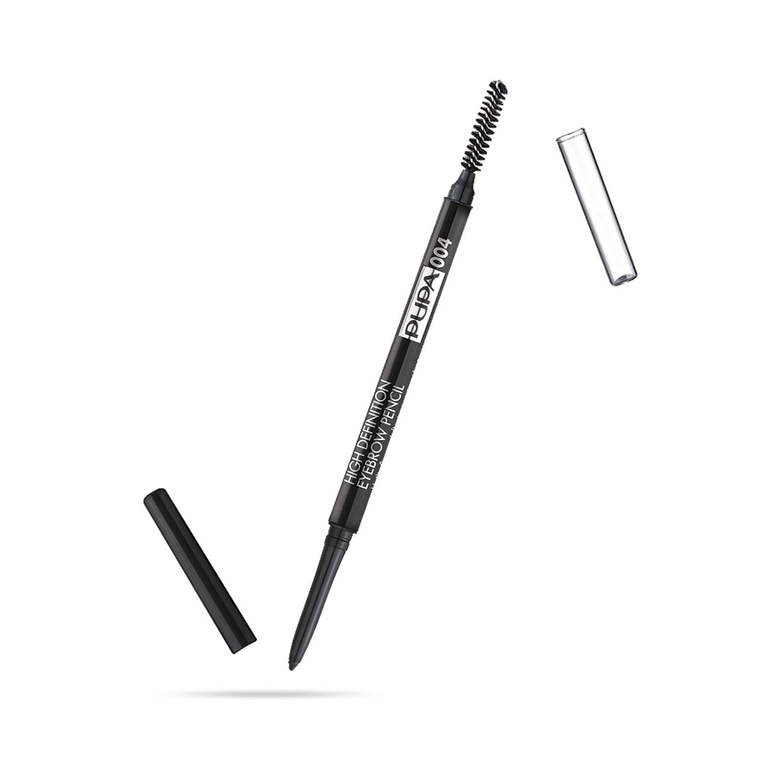 Pupa Milano High Definition Eyebrow Pencil - Waterproof Automatic Pencil With Mini Comb - Allows Super Defined Application for Sculpted Eyebrows, Precise and Intense Lines - 004 Extra Dark - 0.003 Oz