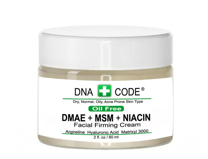 OIL FREE-DMAE+MSM+NIACIN Firming Cream, 100% Pure Hyaluronic Acid, Argireline, Matrixyl 3000