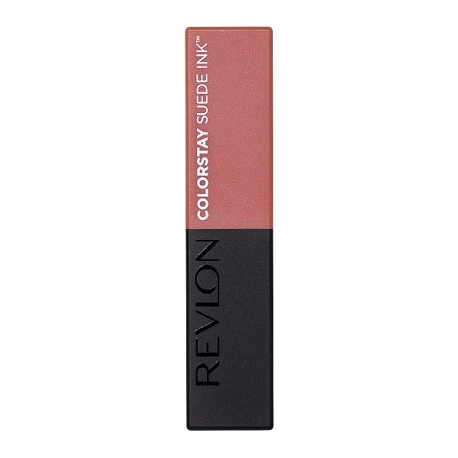 REVLON Lipstick, ColorStay Suede Ink, Built-in Primer, Infused with Vitamin E, Waterproof, Smudge-proof, Matte Color, 001 Gut Instict, 0.09 oz.
