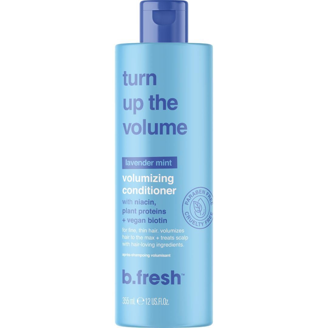 b.fresh Volumizing Conditioner | Turn Up The Volume - Add Volume to Fine, Thin Hair Types, Packed with Niacin, Plant Proteins, and Biotin for Growth, 12 Fl Oz