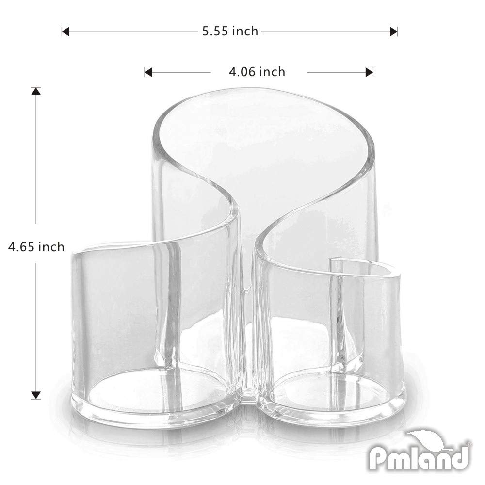 Lumsing Top Quality Large Wavy Acrylic Makeup Brush and Cosmetic Holder