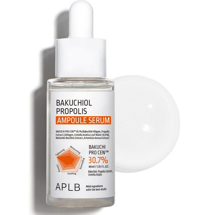 APLB Bakuchiol Propolis Ampoule Serum | BAKUCHI PRO CEN™ 30.7% 1.35 FL.OZ/Korean Skincare, Wrinkle care, Elasticity care, Revitalize for gentle and improve skin texture