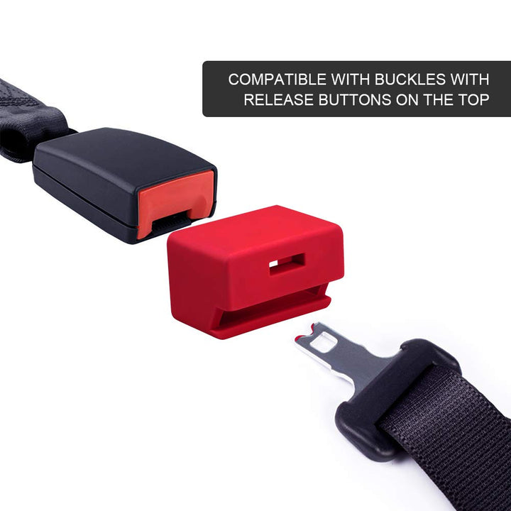 Morlike Silicone Seatbelt Secure Buckle Safety Cover Lock | Keep Children Safe in Car Seat and Prevent Kids from Accidentally Unbuckling | Buckle Guard Fits Almost Vehicles (red,2PACK)