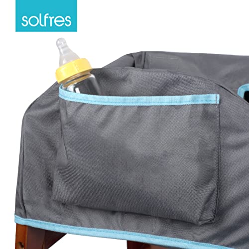 Dual-Belt Baby High Chair Cover, Upgrade Version, for Wooden or Restaurant High Chair, Sturdy and Robust Material, Waterproof Washable Stain and Slip Resistant, Gray