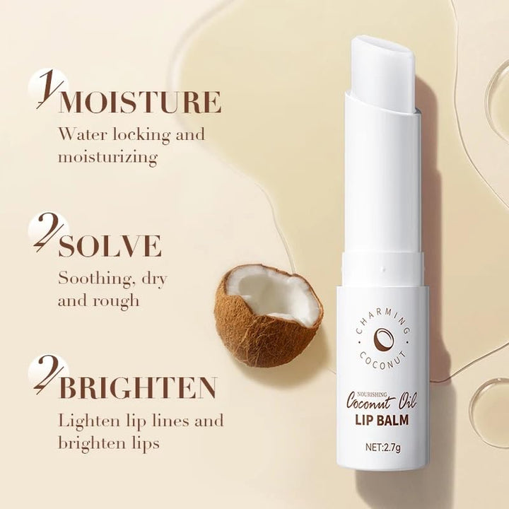 Sadoer Coconut Oil Lip Balm - Hydrating, Soothing, Long-Lasting Protection, All-Season Protection