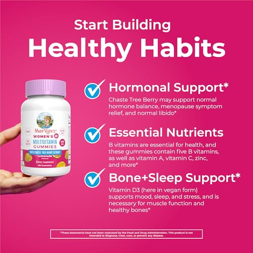 MaryRuth Organics, Sugar Free, Vegan Vitamin Gummy, Immune Support Daily Multivitamin + Chasteberry, Hair, Skin and Nail for Women, 60 Count, Pack of 1