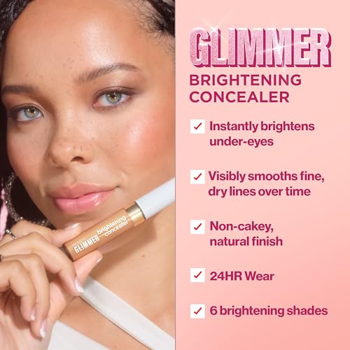 Revlon Glimmer Brightening Concealer, Liquid Under Eye Makeup, Made with Caffeine, Vitamin C, & Stevioside, 145, 0.3 fl oz