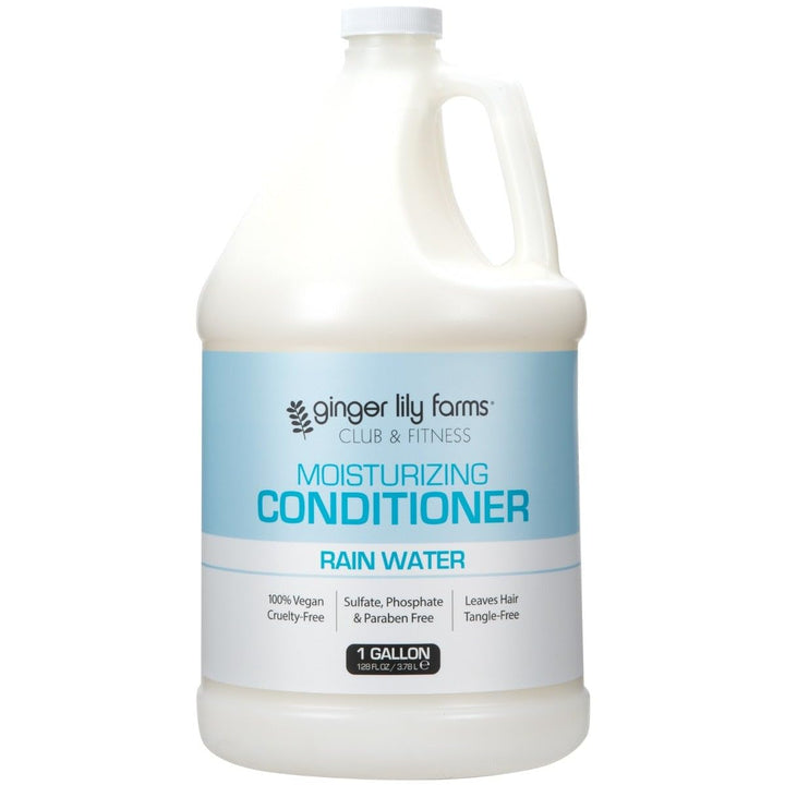 Ginger Lily Farms Club & Fitness Moisturizing Conditioner for Dry Hair, 100% Vegan & Cruelty-Free, Rain Water Scent, 1 Gallon (128 fl oz) Refill