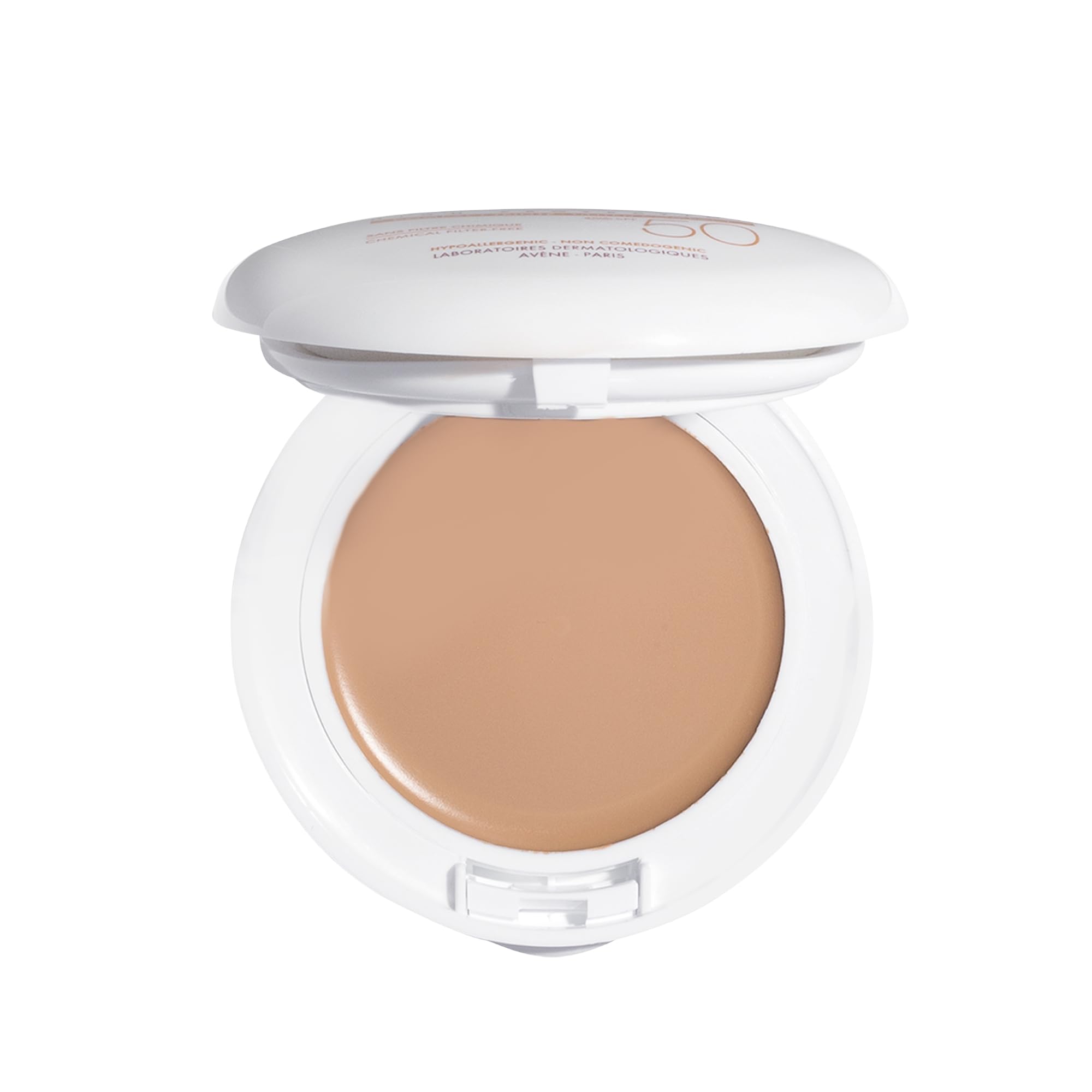 Eau Thermale Avene High Protection Beige Tinted Compact, Broad Spectrum SPF 50+, UVA/UVB Blue Light Protection, Water Resistant, Non-Greasy, 0.35 oz.