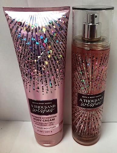Bath and Body Works - A Thousand Wishes - Gift Set - Fine Fragrance Mist & Body Cream