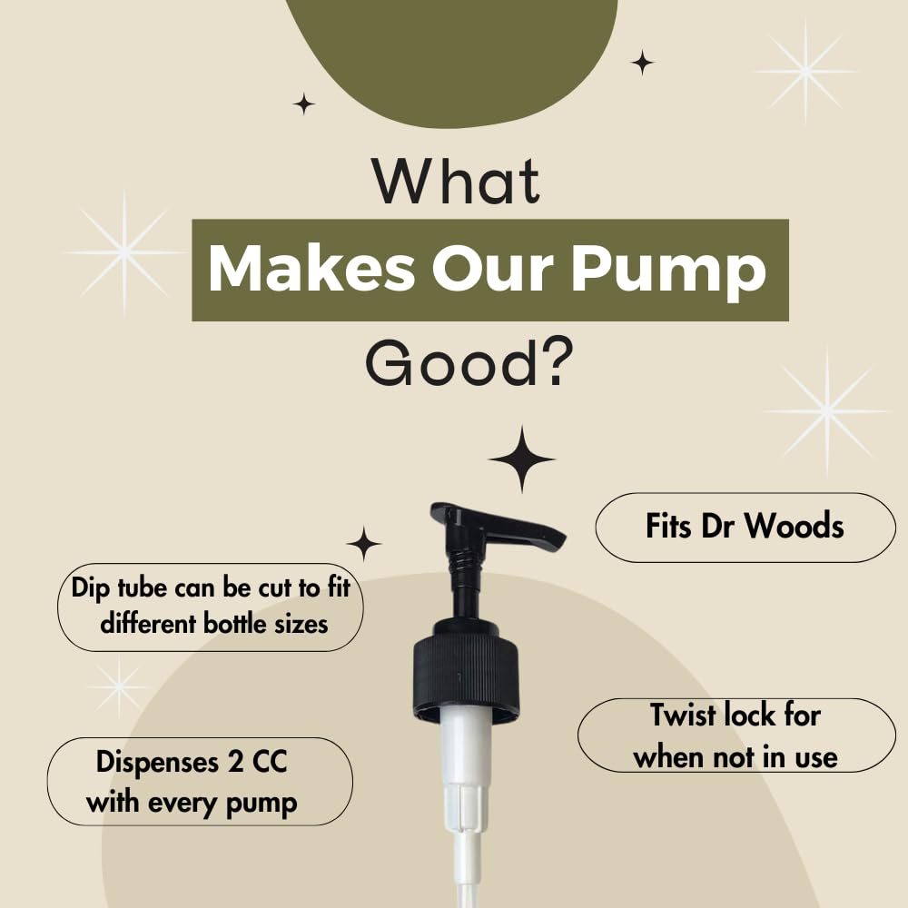 Dr. Woods Soap Bottle Pumps - Fits All 32 oz Bottles for Dr. Woods and Dr. Bronners (Pack of 3)