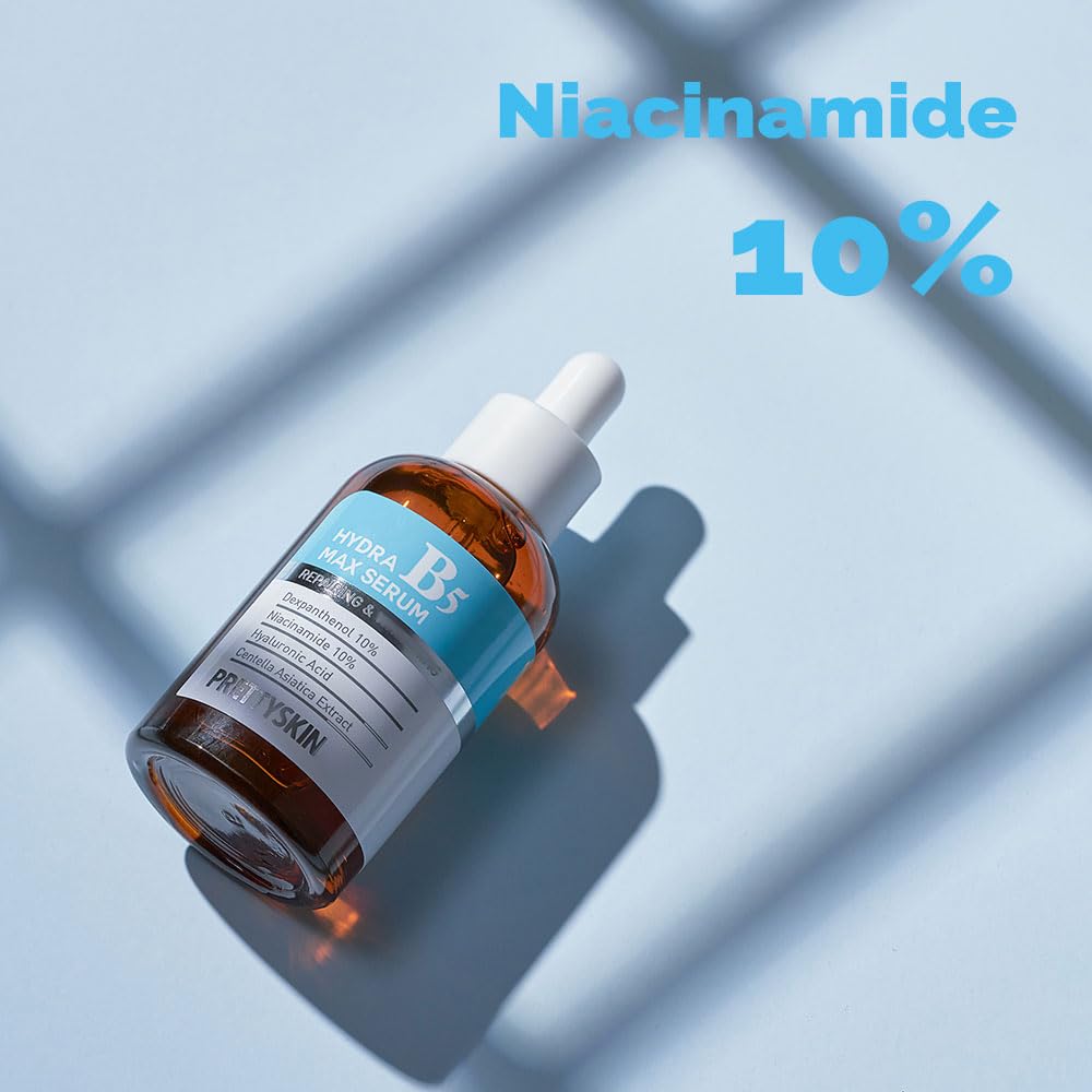PRETTYSKIN Vitamin B5 Serum with Niacinamide10%, Hyaluronic Acid 10% for Hydrating, Smooth skin texture/All skin type 1.69fl oz