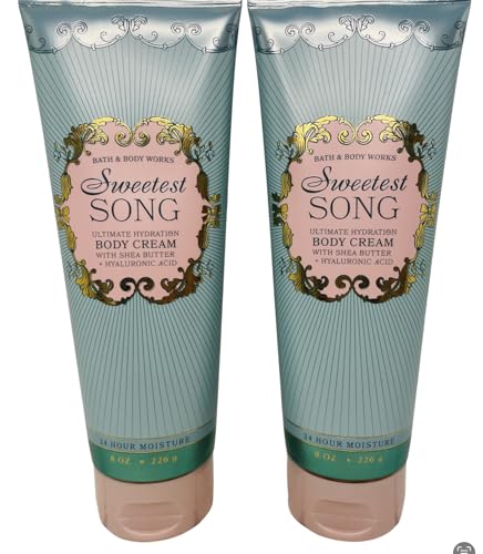Bath & Body Works Women's Sweetest Song Ultimate Hydration Body Cream 8 Ounces Pack of 2