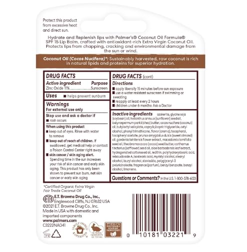 Palmer's Coconut Oil Formula Lip Balm Duo (2 x 4g), All-Day Moisturization, Hydrates Dry, Cracked Lips
