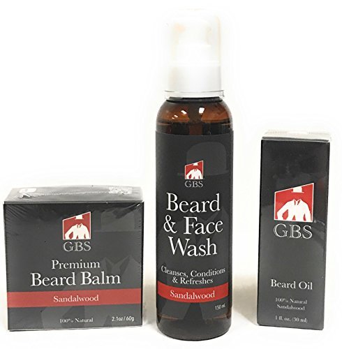 Beard Grooming 3 Piece Set - Beard & Face Wash, Beard Oil, Beard Balm
