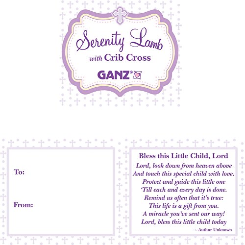 Ganz Serenity Lamb with Crib Cross Christening or Baptism Gift, Pink