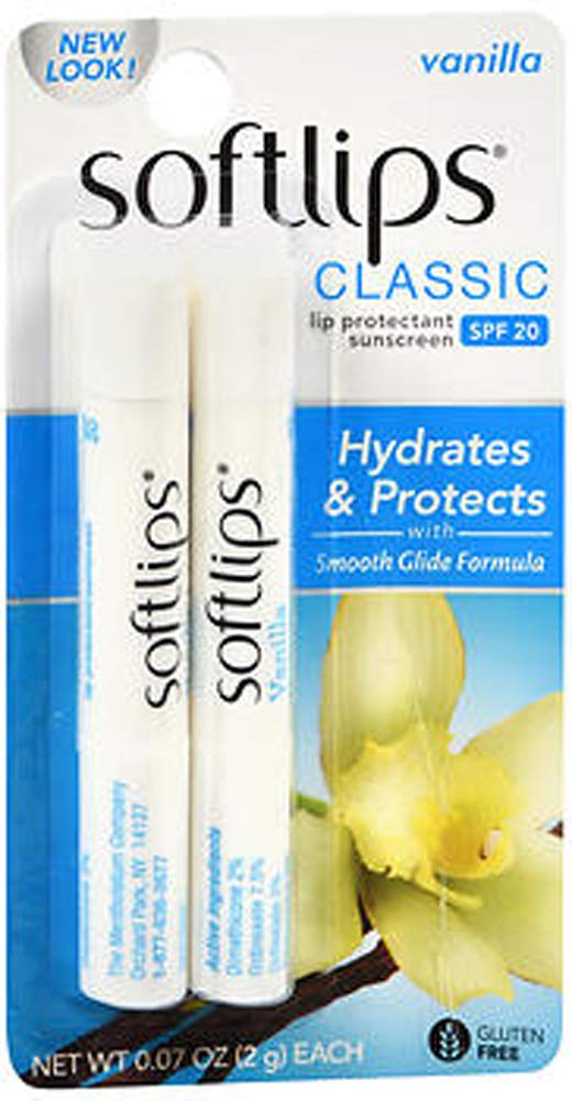 Softlips Lip Protectant/Sunscreen SPF 20, Vanilla (2 count)