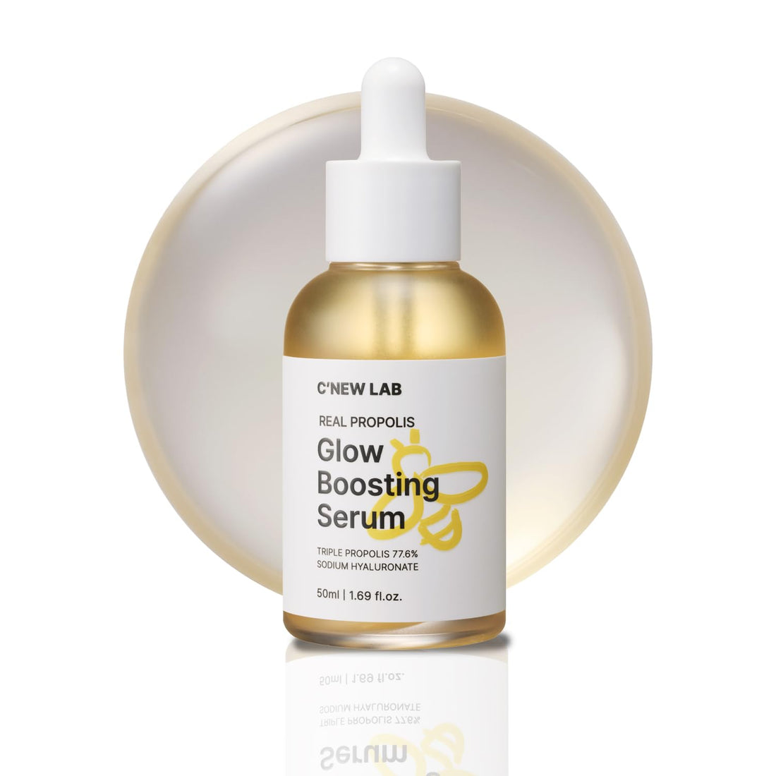 C’NEW LAB Real Propolis Glow Boosting Serum 50ml (1.69 fl.oz.) | Deep Hydration, Skin Barrier Strengthening | Inner Dryness Relief | Propolis Extract, Honey Extract, Korean Facial Serum