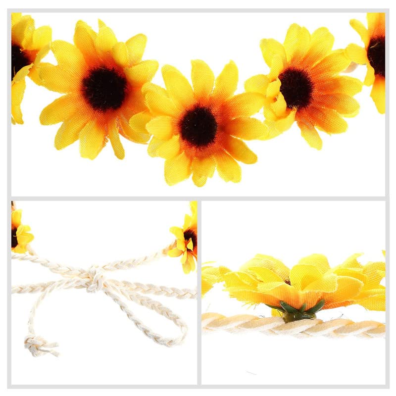Boao Boao 10 Pieces Sunflower Hair Pins Floral Hair Clips with 2 Pieces Sunflower Wreath for Women and Girls, Performances, Parties, Weddings, Festivals